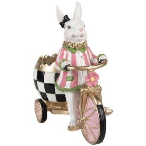 Clayre & Eef 6PR5193 Decorative Rabbit Pink White Country Style 20x11x19 cm