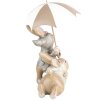 Clayre & Eef 6PR5248 Decorative Rabbit with Umbrella Beige Brown 19x16x23 cm