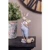 Clayre & Eef 6PR5249 Decorative Rabbit Beige Blue 6x6x17 cm Country Style