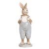 Clayre & Eef 6PR5249 Decorative Rabbit Beige Blue 6x6x17 cm Country Style