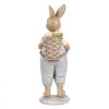 Clayre & Eef 6PR5249 Decorative Rabbit Beige Blue 6x6x17 cm Country Style