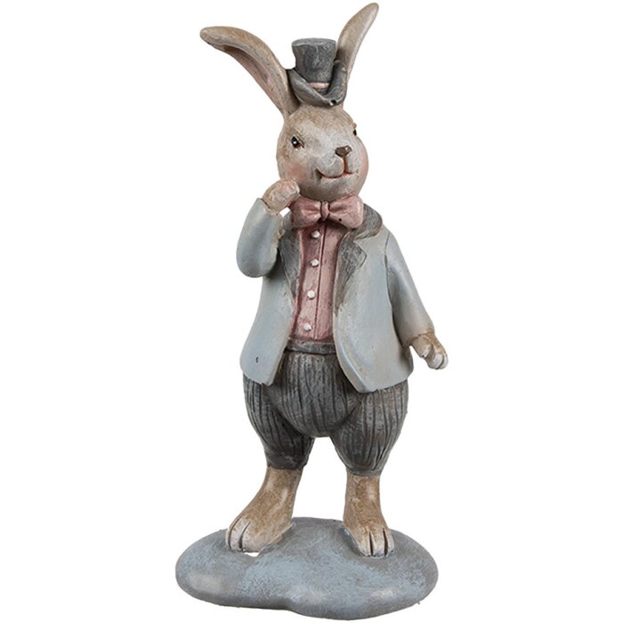 Clayre & Eef 6PR5258 Decorative Rabbit Beige Blue 6x5x13 cm Country Style