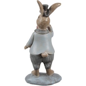 Clayre & Eef 6PR5258 Decorative Rabbit Beige Blue 6x5x13 cm Country Style