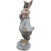 Clayre & Eef 6PR5258 Decorative Rabbit Beige Blue 6x5x13 cm Country Style