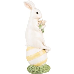 Clayre & Eef 6PR5243 Decoration Rabbit White Green 7x7x19 cm