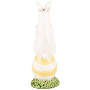 Clayre & Eef 6PR5243 Decoration Rabbit White Green 7x7x19 cm