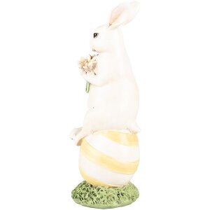 Clayre & Eef 6PR5243 Decoration Rabbit White Green 7x7x19 cm