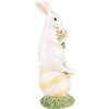 Clayre & Eef 6PR5243 Decoration Rabbit White Green 7x7x19 cm