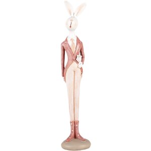 Clayre & Eef 6PR5244 Decorative Rabbit White Pink...