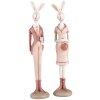 Clayre & Eef 6PR5244 Decorative Rabbit White Pink 4x4x22 cm