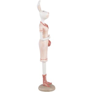 Clayre & Eef 6PR5245 Decorative Rabbit White Pink...