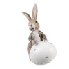 Clayre & Eef 6PR5264 Decorative Rabbit with Egg Beige White 11x7x17 cm