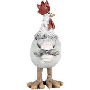 Clayre & Eef 6PR5271 Decorative Rooster Grey Red...