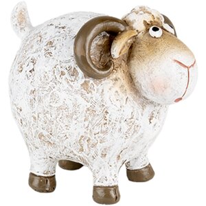 Clayre & Eef 6PR5274 Decoration Sheep White Brown 9x7x8 cm