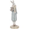 Clayre & Eef 6PR5121 Decorative Rabbit White Blue 11x10x31 cm Country Style