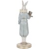 Clayre & Eef 6PR5121 Decorative Rabbit White Blue 11x10x31 cm Country Style