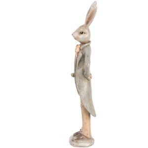 Clayre & Eef 6PR5240 Decorative Rabbit Beige Grey 4x3x17 cm Country Style