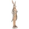 Clayre & Eef 6PR5240 Decorative Rabbit Beige Grey 4x3x17 cm Country Style