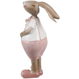 Clayre & Eef 6PR5246 Decorative Rabbit Beige Pink 4x5x11 cm