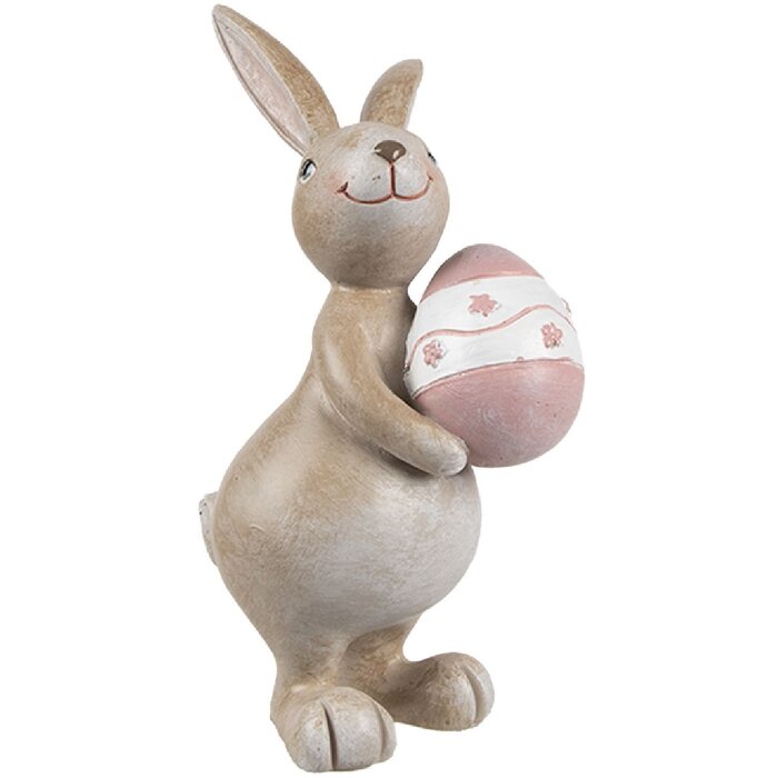 Clayre & Eef 6PR5253 Decorative Rabbit Beige Pink 6x9x15 cm Country Style