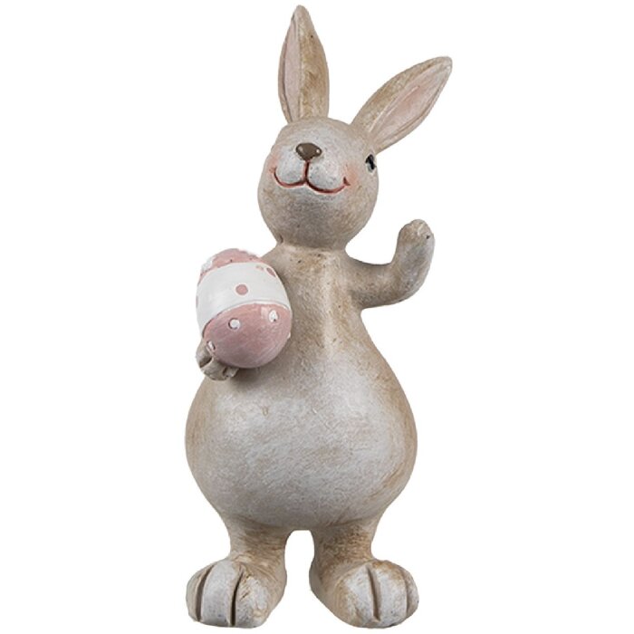 Clayre & Eef 6PR5255 Decorative Rabbit Beige Pink 5x4x11 cm Country Style