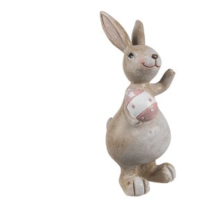 Clayre & Eef 6PR5255 Decorative Rabbit Beige Pink 5x4x11 cm Country Style