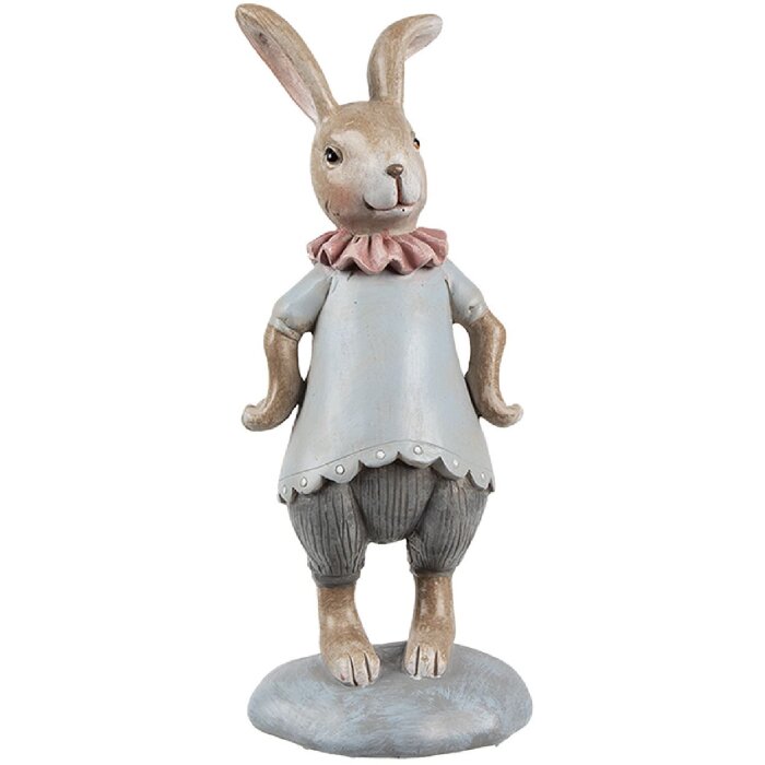 Clayre & Eef 6PR5257 Decorative Rabbit Beige Blue 8x6x19 cm