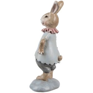 Clayre & Eef 6PR5257 Decorative Rabbit Beige Blue 8x6x19 cm