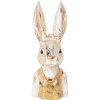 Clayre & Eef 6PR5489 Decorative Bust Rabbit White Gold 12x12x29 cm