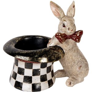 Clayre & Eef 6PR5492 Decorative Rabbit with Top Hat...