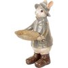 Clayre & Eef 6PR5496 Decoration Rabbit with Bowl Beige 15x19x29 cm