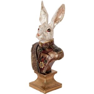 Clayre & Eef 6PR5498 Decoration Bust Rabbit White Red...