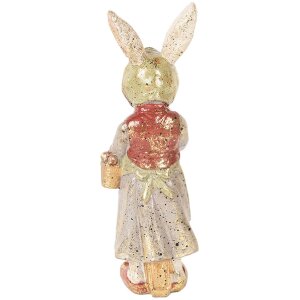 Clayre & Eef 6PR5508 Decorative Rabbit Beige Green 7x6x21 cm