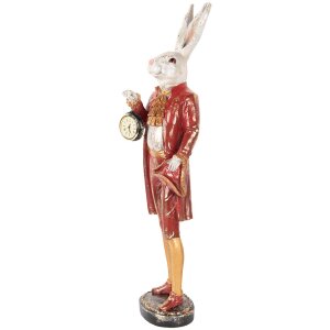 Clayre & Eef 5PR0160 Decorative Rabbit Beige Red Gold 17x17x72 cm