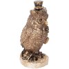 Clayre & Eef 6PR5081 Decorative Owl Brown Gold-coloured 7x6x14 cm Polyresin