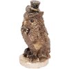 Clayre & Eef 6PR5081 Decorative Owl Brown Gold-coloured 7x6x14 cm Polyresin