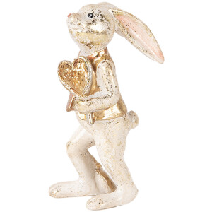 Clayre & Eef 6PR5095 Decorative Rabbit Beige Gold coloured 6x7x13 cm