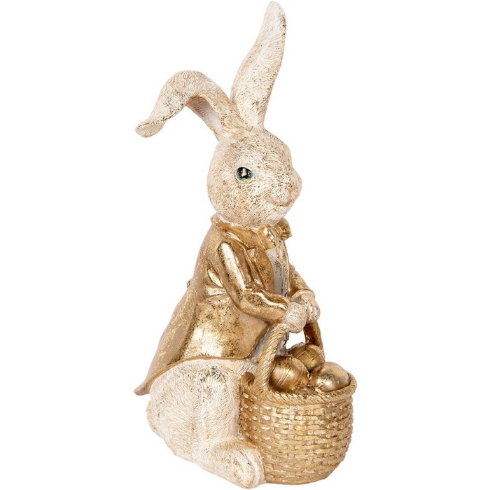 Clayre & Eef 6PR5134 Decorative Rabbit Beige Gold coloured 28x22x51 cm