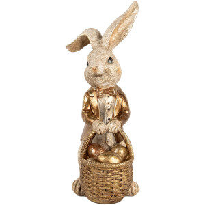 Clayre & Eef 6PR5134 Decorative Rabbit Beige Gold coloured 28x22x51 cm