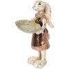 Clayre & Eef 6PR5136 Decoration Rabbit with Bowl White Gold 15x15x29 cm