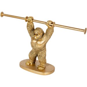 Clayre & Eef 6PR5104 Toilet roll holder Orangutan Gold 40x12x23 cm