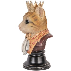 Clayre & Eef 6PR5107 Decorative Bust Cat Brown Beige 20x19x37 cm Country Style