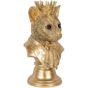 Clayre & Eef 6PR5108 Decoration Bust Cat Gold coloured 20x19x37 cm