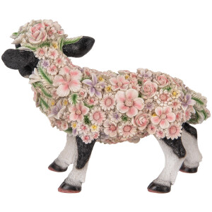 Clayre & Eef 6PR5110 Decorative Cow Black White Pink 41x19x33 cm