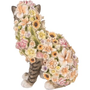 Clayre & Eef 6PR5111 Decorative Cat Grey Pink 25x19x31 cm Country Style