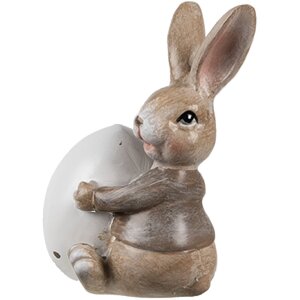 Clayre & Eef 6PR5265 Decorative Rabbit with Egg Brown...