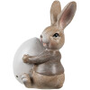 Clayre & Eef 6PR5265 Decorative Rabbit with Egg Brown White 5x4x8 cm