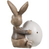 Clayre & Eef 6PR5265 Decorative Rabbit with Egg Brown White 5x4x8 cm