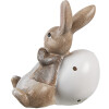 Clayre & Eef 6PR5266 Decorative Rabbit with Egg Brown White 6x4x8 cm