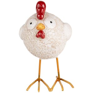 Clayre & Eef 6PR5270 Decorative Chicken White Red...